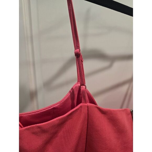 Bardot Annabelle Bow Plunge Neck Mini Dress Candy Pink Size 12 XXL MSRP $169 NWT - Picture 11 of 16